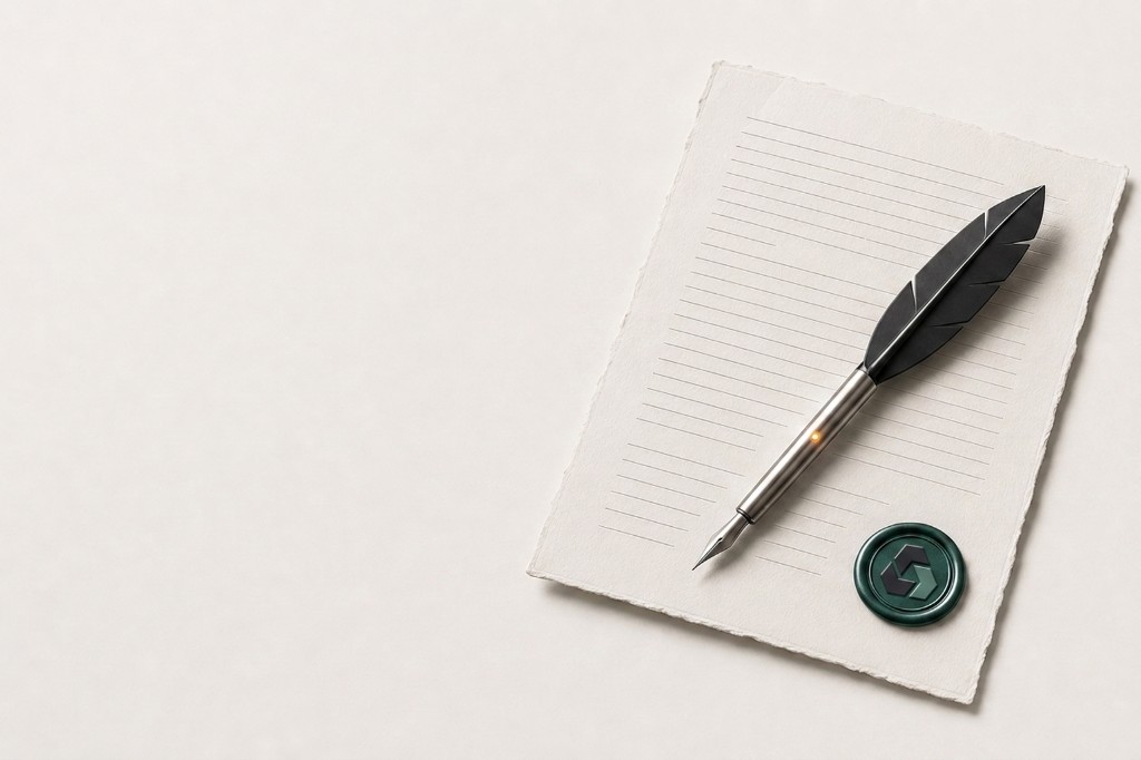 Quill pen on letterhead — terms of service